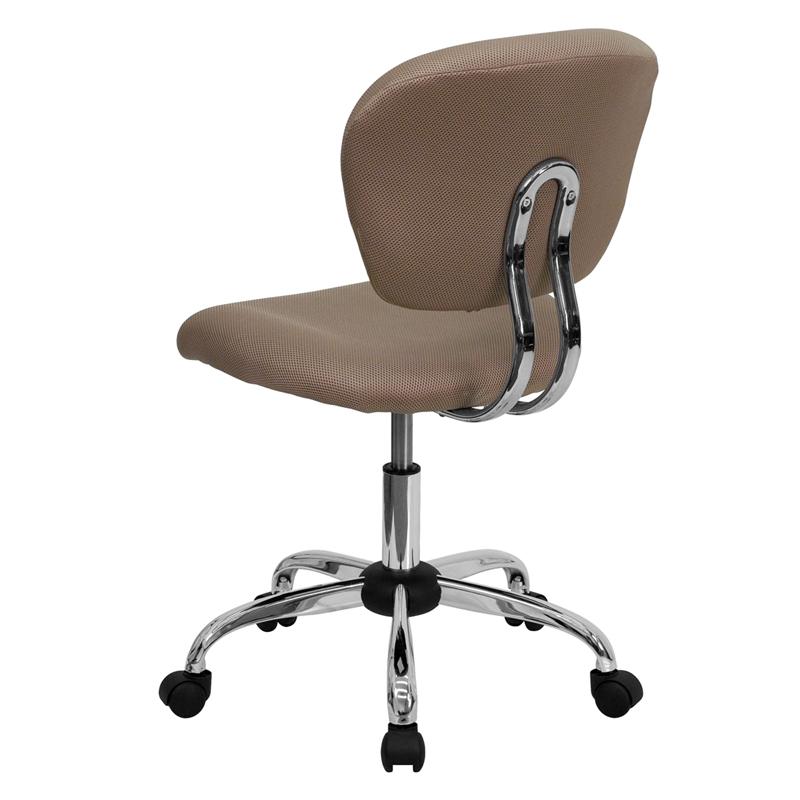 Mid-Back Coffee Brown Mesh Padded Swivel Task Office Chair with Chrome Base - Flash Furniture