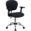 Mid-Back Gray Mesh Padded Swivel Task Office Chair with Chrome Base and Arms - Flash Furniture