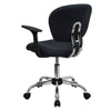 Mid-Back Gray Mesh Padded Swivel Task Office Chair with Chrome Base and Arms - Flash Furniture