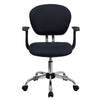 Mid-Back Gray Mesh Padded Swivel Task Office Chair with Chrome Base and Arms - Flash Furniture