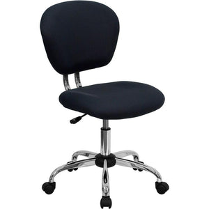 Mid-Back Gray Mesh Padded Swivel Task Office Chair with Chrome Base - Flash Furniture