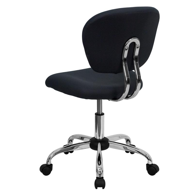 Mid-Back Gray Mesh Padded Swivel Task Office Chair with Chrome Base - Flash Furniture