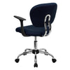 Mid-Back Navy Mesh Padded Swivel Task Office Chair with Chrome Base and Arms - Flash Furniture