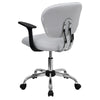 Mid-Back White Mesh Padded Swivel Task Office Chair with Chrome Base and Arms - Flash Furniture