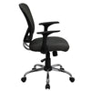 Mid-Back Dark Gray Mesh Swivel Task Office Chair with Chrome Base and Arms - Flash Furniture