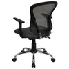 Mid-Back Dark Gray Mesh Swivel Task Office Chair with Chrome Base and Arms - Flash Furniture