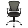 Mid-Back Dark Gray Mesh Swivel Task Office Chair with Chrome Base and Arms - Flash Furniture