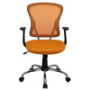 Mid-Back Orange Mesh Swivel Task Office Chair with Chrome Base and Arms - Flash Furniture