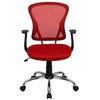 Mid-Back Red Mesh Swivel Task Office Chair with Chrome Base and Arms - Flash Furniture
