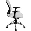 Mid-Back White Mesh Swivel Task Office Chair with Chrome Base and Arms - Flash Furniture