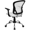 Mid-Back White Mesh Swivel Task Office Chair with Chrome Base and Arms - Flash Furniture