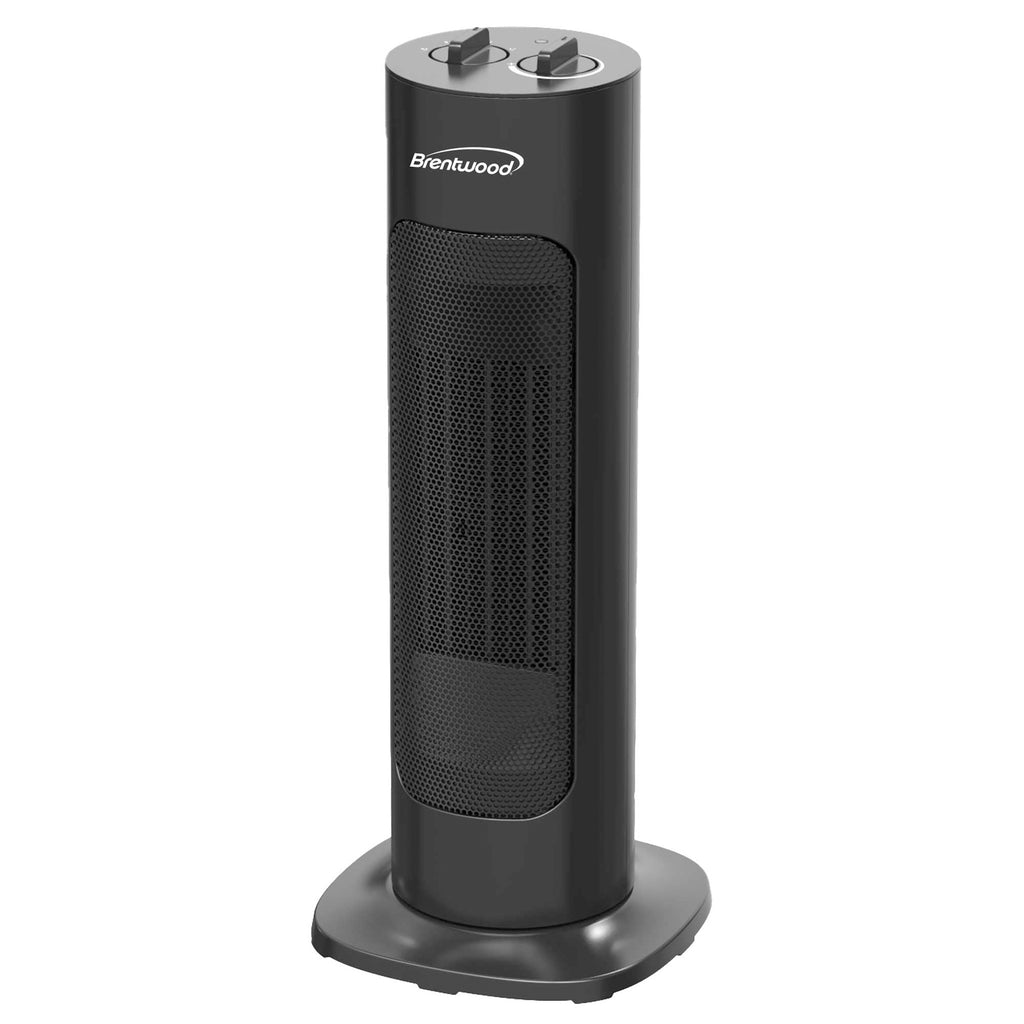 Brentwood  1500 Watt Portable Oscillating Ceramic Tower Space Heater in Black