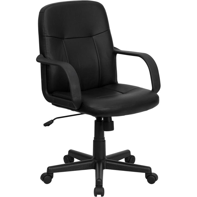 Mid-Back Black Glove Vinyl Executive Swivel Office Chair with Arms - Flash Furniture