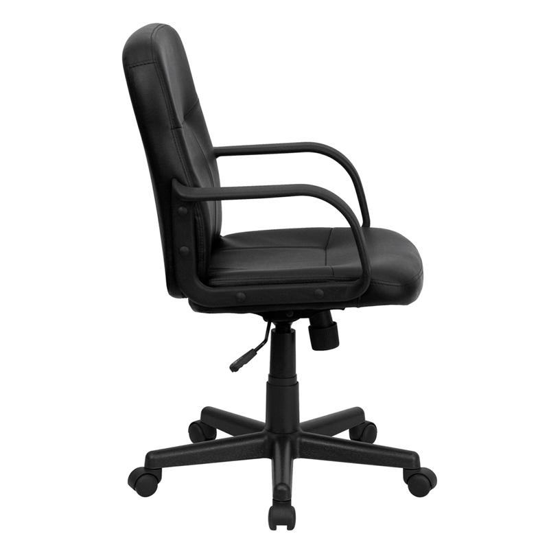 Mid-Back Black Glove Vinyl Executive Swivel Office Chair with Arms - Flash Furniture