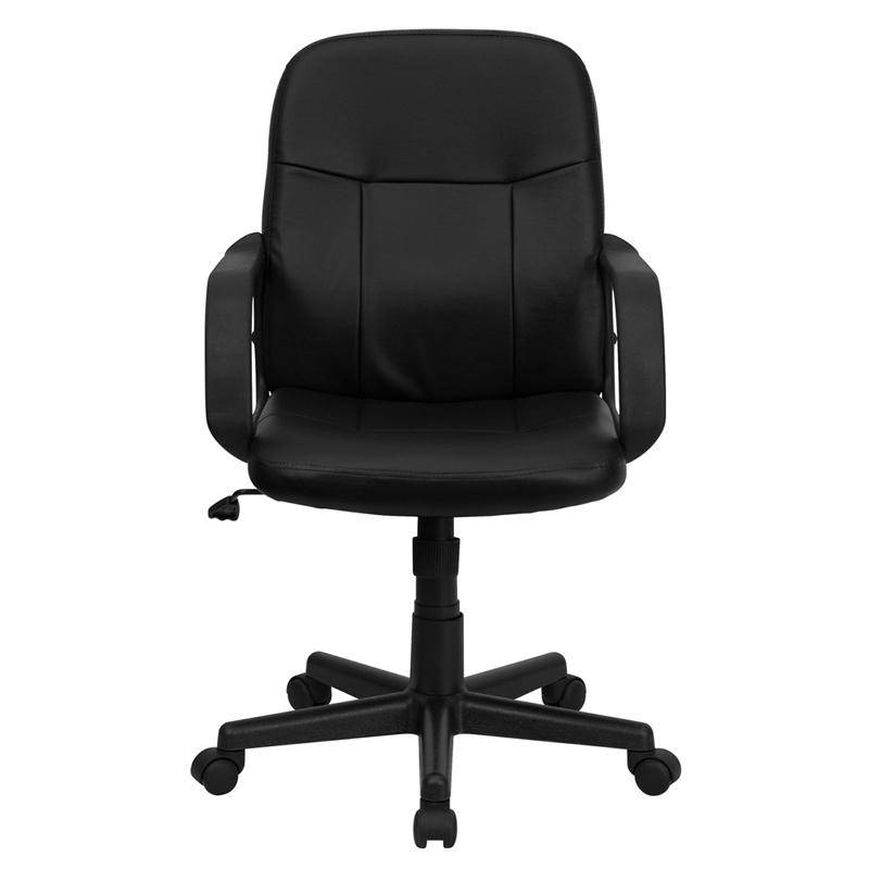 Mid-Back Black Glove Vinyl Executive Swivel Office Chair with Arms - Flash Furniture
