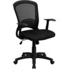 Mid-Back Designer Black Mesh Swivel Task Office Chair with Arms - Flash Furniture