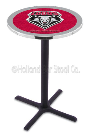 Holland Bar Stool L211 University of New Mexico 42" Tall - 30" Top Pub Table with Black Wrinkle Finish