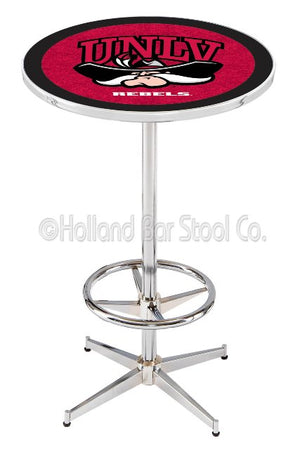Holland Bar Stool L216 University of Nevada Las Vegas 42" Tall - 30" Top Pub Table with Chrome Finish