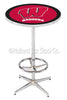 Holland Bar Stool L216 University of Wisconsin (W) 42" Tall - 30" Top Pub Table with Chrome Finish