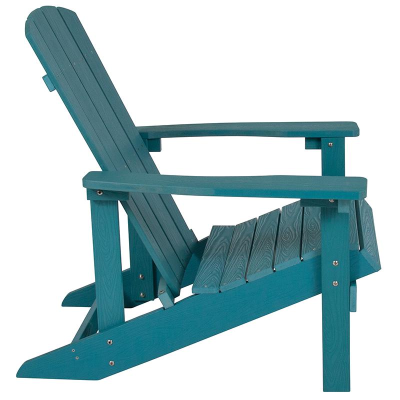 Commercial All-Weather Poly Resin Wood Adirondack Chair in Sea Foam - Flash Furniture