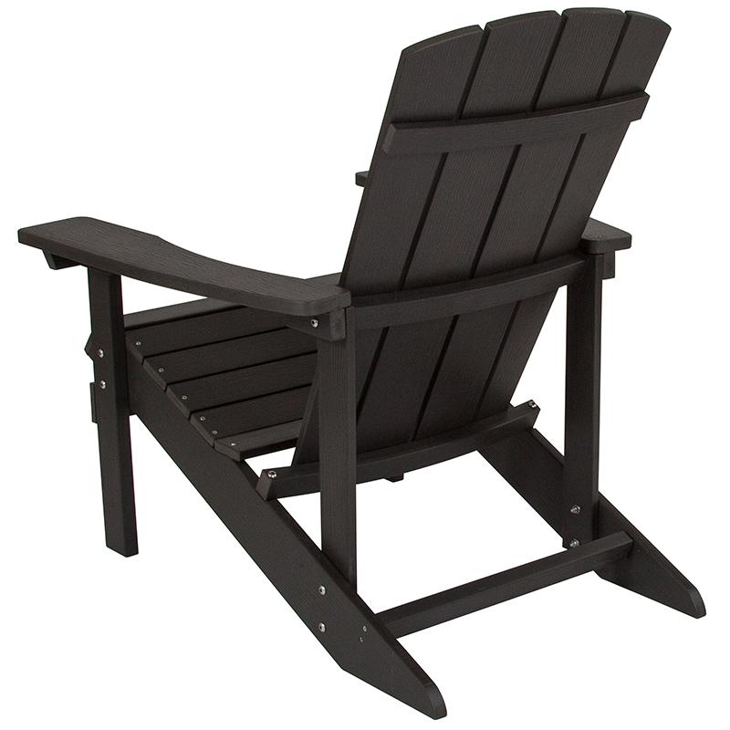 All-Weather Poly Resin Wood Adirondack Chair in Slate Gray - Flash Furniture
