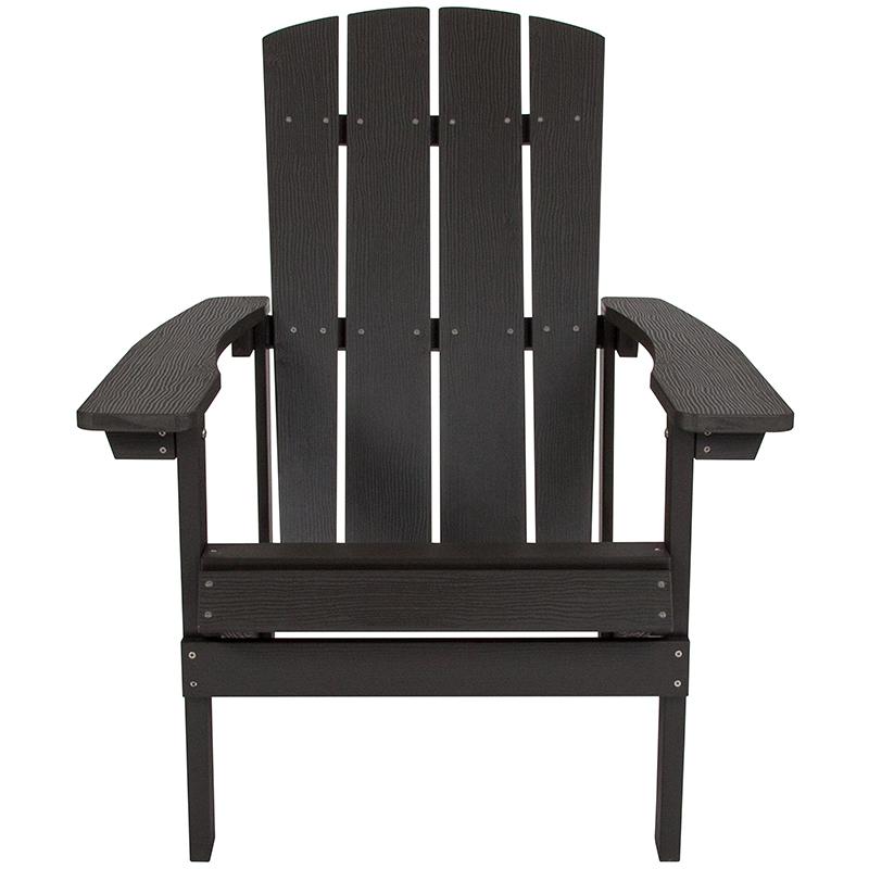 All-Weather Poly Resin Wood Adirondack Chair in Slate Gray - Flash Furniture