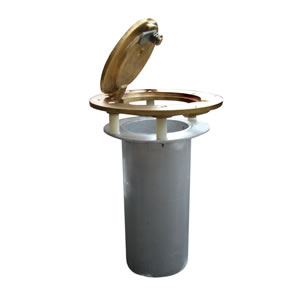 SuperJock Volleyball - Floor Sleeve And Brass Hinged Cover - 3.5 Inch - 2 Each
