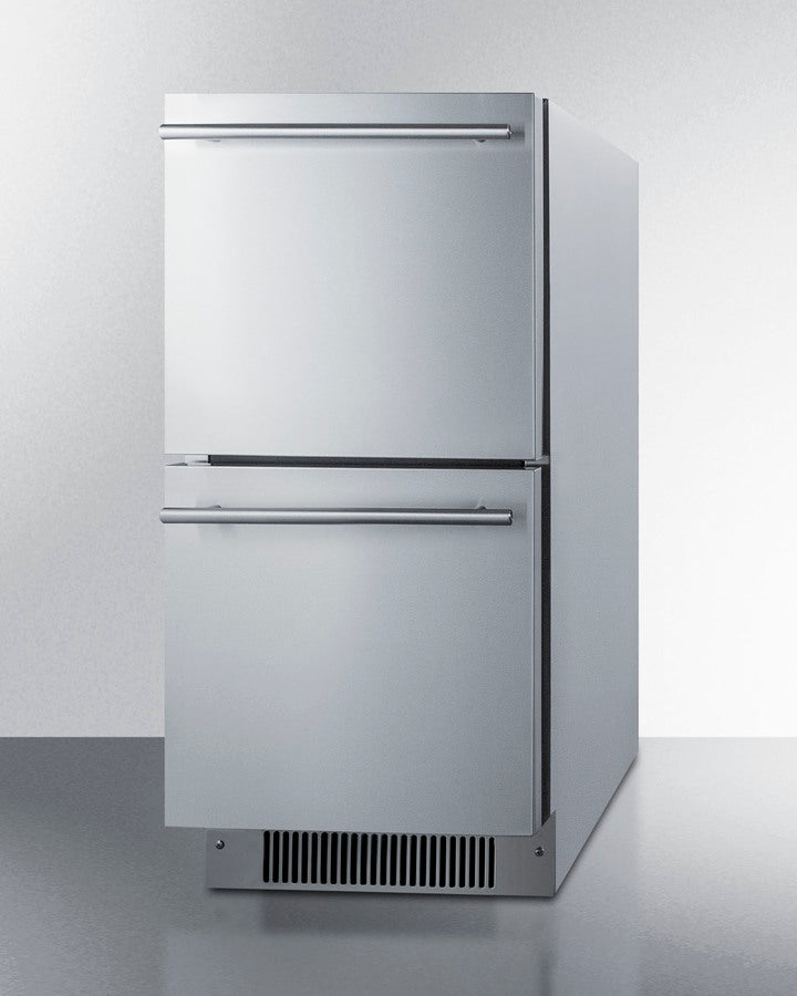 15'' Wide Indoor/Outdoor ADA Compliant Drawer Refrigerator In Stainless Steel - ADRD15 Summit