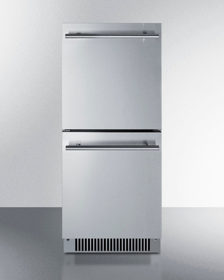 15'' Wide Indoor/Outdoor ADA Compliant Drawer Refrigerator In Stainless Steel - ADRD15 Summit