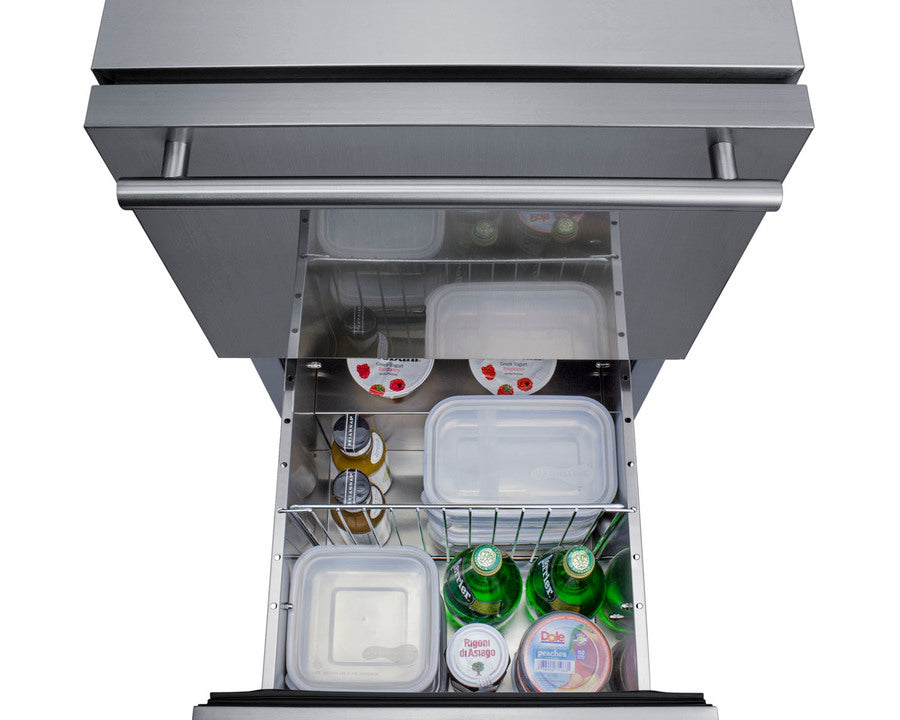 18'' Wide Indoor/Outdoor ADA Compliant Drawer Refrigerator In Stainless Steel - ADRD18 Summit