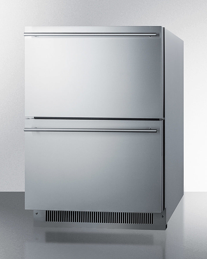 24'' Wide Indoor/Outdoor ADA Compliant Drawer Refrigerator In Stainless Steel - ADRD24 Summit