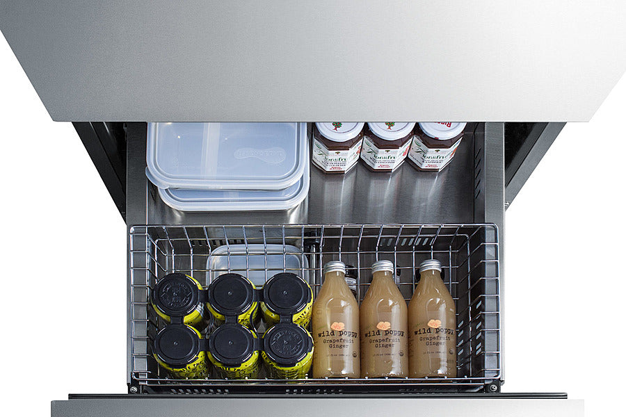 24'' Wide Indoor/Outdoor ADA Compliant Drawer Refrigerator In Stainless Steel - ADRD24 Summit