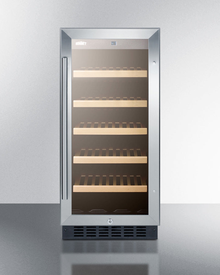 15'' Wide ADA Compliant Wine Cellar , With Digital Controls, Front Lock, LED Lighting, And Stainless Steel Wrapped Cabinet - ALWC15CSS Summit