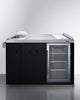 Mobile Outdoor Kitchenette With Refrigerator, Sink, Storage Cabinet, And Slide-Out Waste Bins - CARTOS54LG Summit