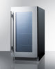18'' Wide Built-In Beverage Center With Seamless Stainless Steel Trimmed Glass Door - CL181WBV Summit Classic