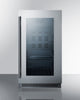 18'' Wide Built-In Beverage Center With Seamless Stainless Steel Trimmed Glass Door - CL181WBV Summit Classic