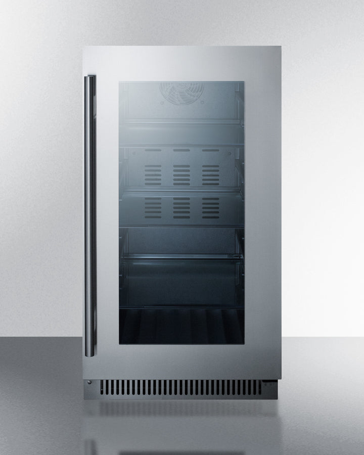 18'' Wide Built-In Beverage Center With Seamless Stainless Steel Trimmed Glass Door - CL181WBV Summit Classic
