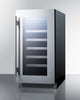 18'' Wide Built-In Wine Cellar With Seamless Stainless Steel Trimmed Glass Door - CL18WC Summit Classic