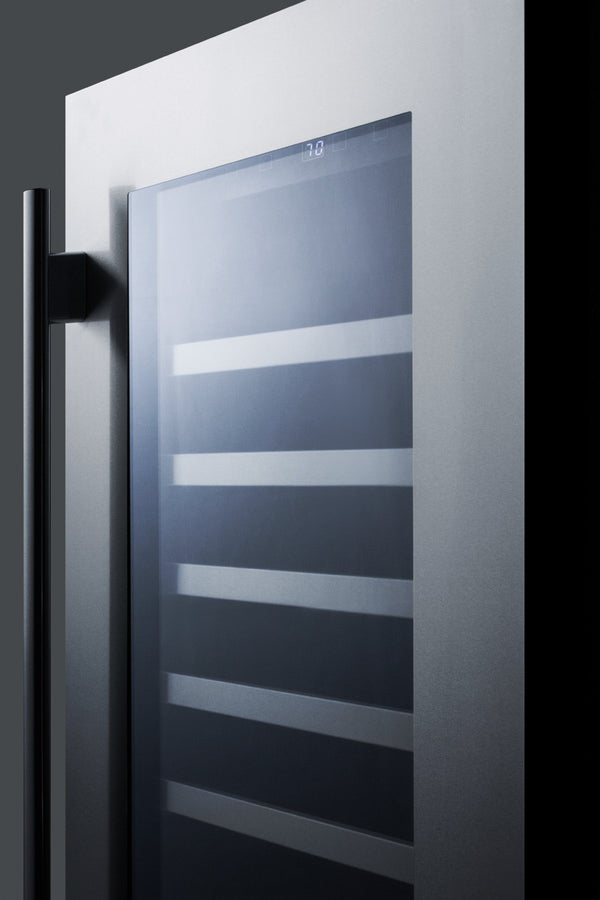 18'' Wide Built-In Wine Cellar With Seamless Stainless Steel Trimmed Glass Door - CL18WC Summit Classic