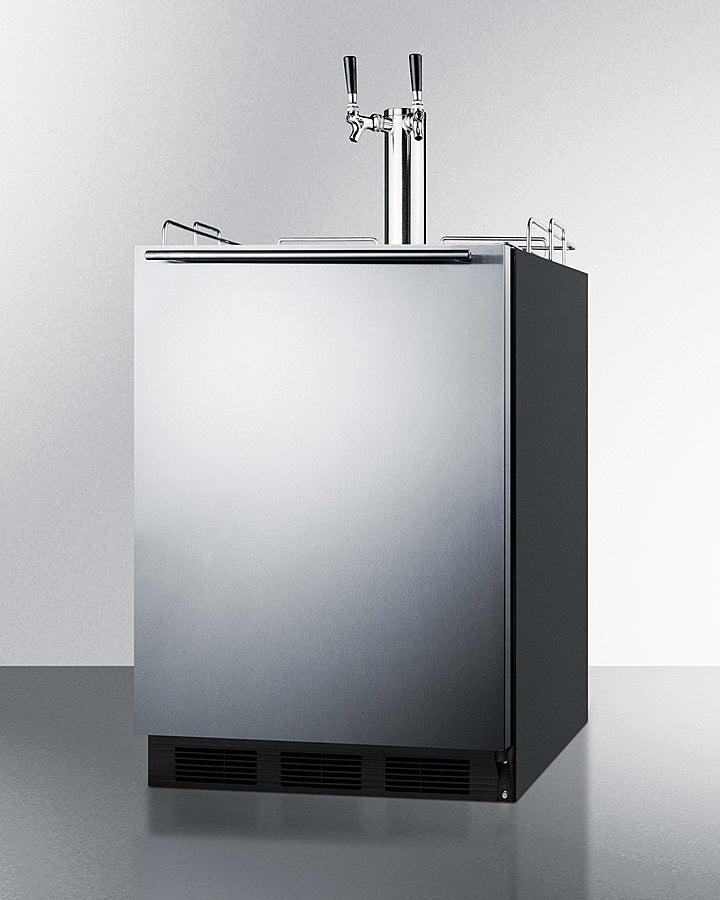 Built-In Kegerator For Use Under ADA Compliant Counters With Dual Tap Kit For Two 1/6 Kegs - SBC58BLBIADA Summit Commercial