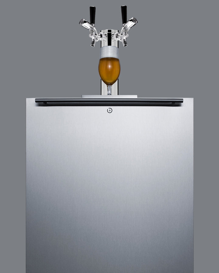 Built-In Kegerator For Use Under ADA Compliant Counters With Dual Tap Kit For Two 1/6 Kegs, Front Lock, And Two Tap Locks - SBC58BLBIADALock Summit Commercial