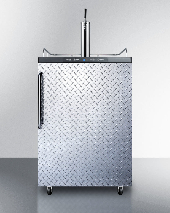 Built-In  Beer Dispenser, Auto Defrost With Digital Thermostat, Diamond Plate Door, Towel Bar Handle, And Black Cabinet - SBC635MBIDPL Summit