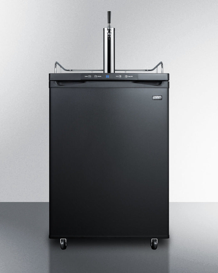 Freestanding White Wine Keg Dispenser In Black With Digital Thermostat And Tap Kit - SBC635MWKD Summit