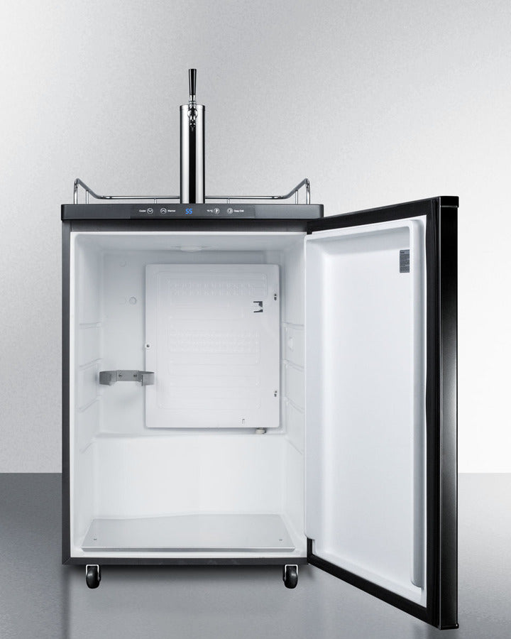 Freestanding White Wine Keg Dispenser In Black With Digital Thermostat And Tap Kit - SBC635MWKD Summit