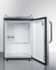 Freestanding  Beer Dispenser, Auto Defrost With Digital Thermostat, Diamond Plate Door, Tb Handle, And Black Cabinet - SBC635MNKDPL Summit