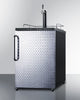 Freestanding  Beer Dispenser, Auto Defrost With Digital Thermostat, Diamond Plate Door, Towel Bar Handle And Black Cabinet - SBC635MDPL Summit