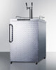 Freestanding  Outdoor Beer Dispenser, Auto Defrost With Digital Thermostat, Stainless Steel Wrapped Cabinet, Diamond Plate Door, Towel Bar Handle, And Dual Tap System - SBC635MOSDPLTWIN Summit