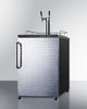 Freestanding  Dual Tap Beer Dispenser, Auto Defrost With Digital Thermostat, Diamond Plate Wrapped Door Finish, And Towel Bar Handle - SBC635MDPLTWIN Summit