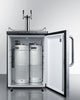 Freestanding  Dual Tap Beer Dispenser, Auto Defrost With Digital Thermostat, Diamond Plate Wrapped Door Finish, And Towel Bar Handle - SBC635MDPLTWIN Summit