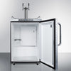Freestanding  Outdoor Beer Dispenser, Auto Defrost With Digital Thermostat, Stainless Steel Wrapped Cabinet, Diamond Plate Door, Towel Bar Handle, And Dual Tap System - SBC635MOSDPLTWIN Summit